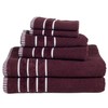 Hastings Home Combed Cotton Rice Weave 6-piece Set with 2 Bath Towels, 2 Hand Towels and 2 Washcloths | Burgundy 191495FPG